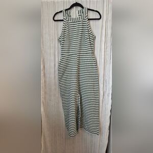 Striped Green and White Jumpsuit
